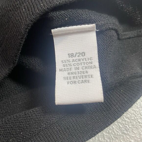 DRESSBARN Embroidered Cardigan Sweater Beaded Floral Button Womens 18 20 Black - Picture 11 of 12